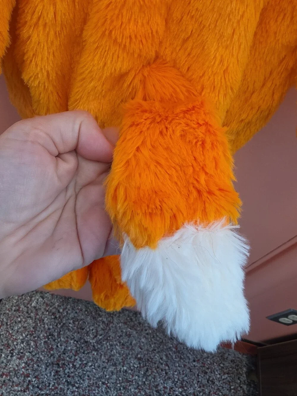 NWT Infant 6-12 Month Orange Fox Halloween Costume Jumpsuit Warm Soft 1-Piece